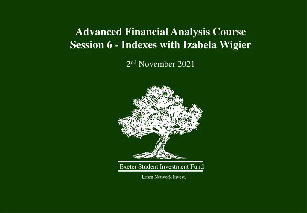 advanced financial analysis course session n.w