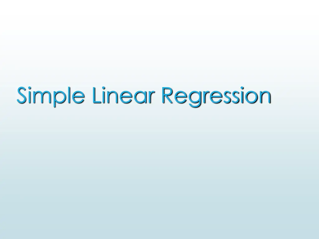simple linear regression n.w