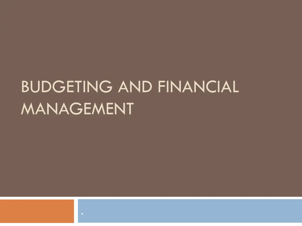 budgeting and financial management n.w