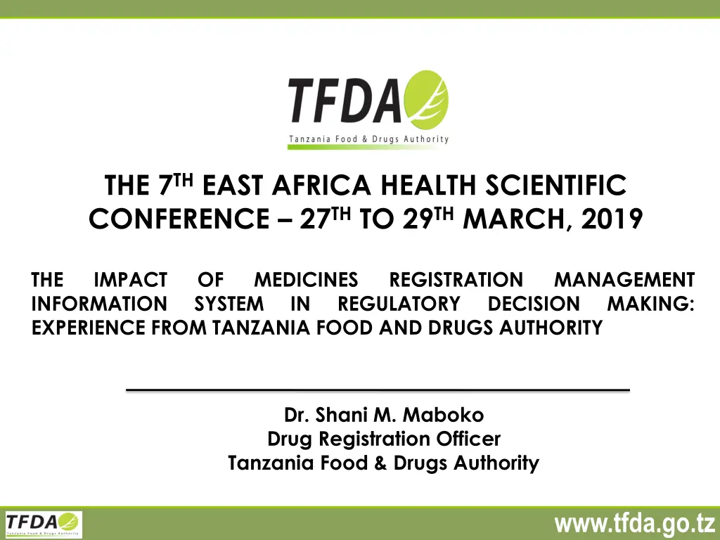 the 7 th east africa health scientific conference n.w