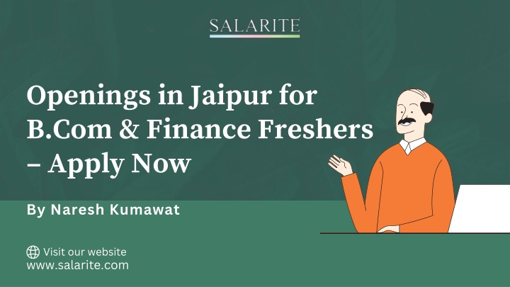 Openings in Jaipur for B.Com & Finance Freshers – Apply Now