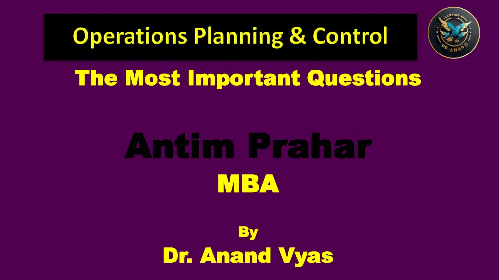 the most important questions the most important n.w