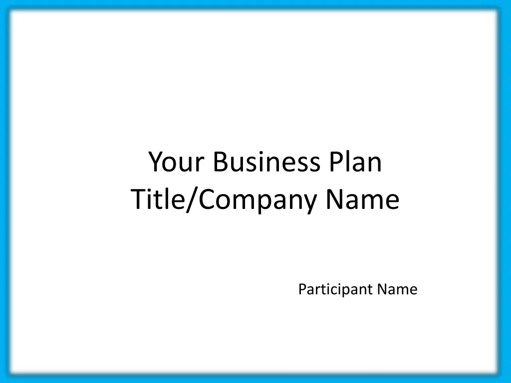 your business plan title company name n.w