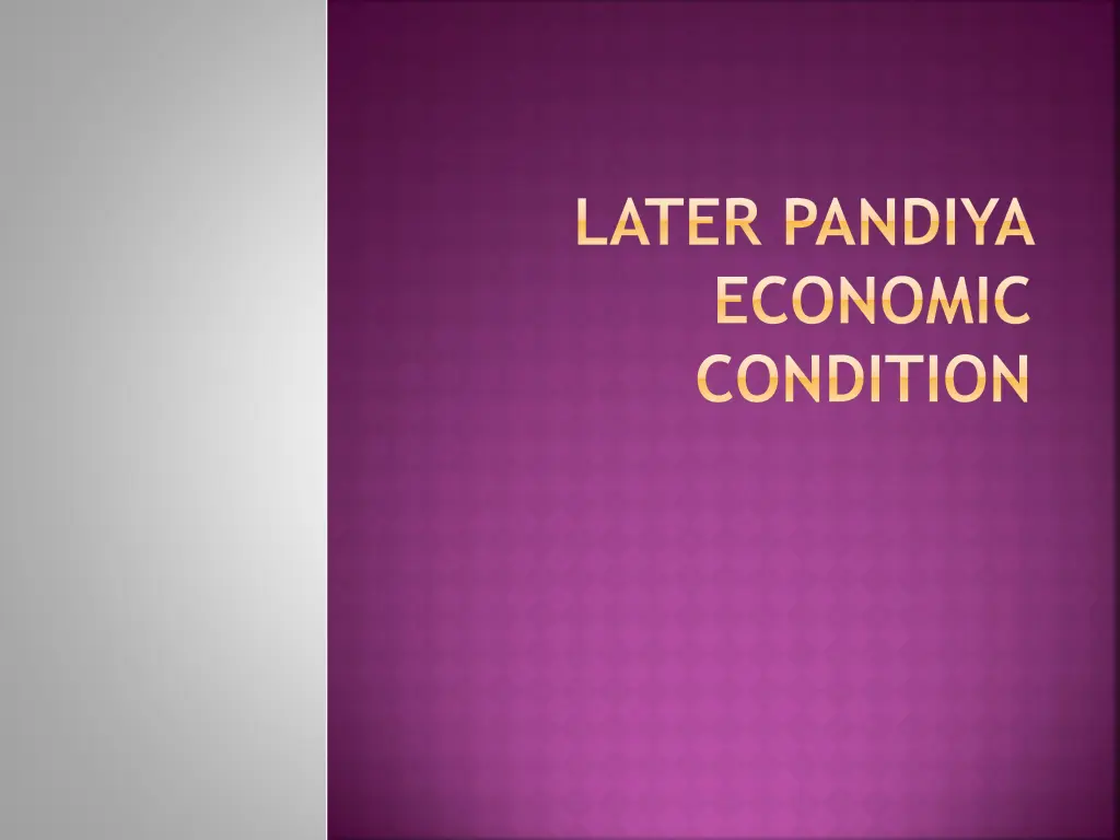 later pandiya economic condition n.w