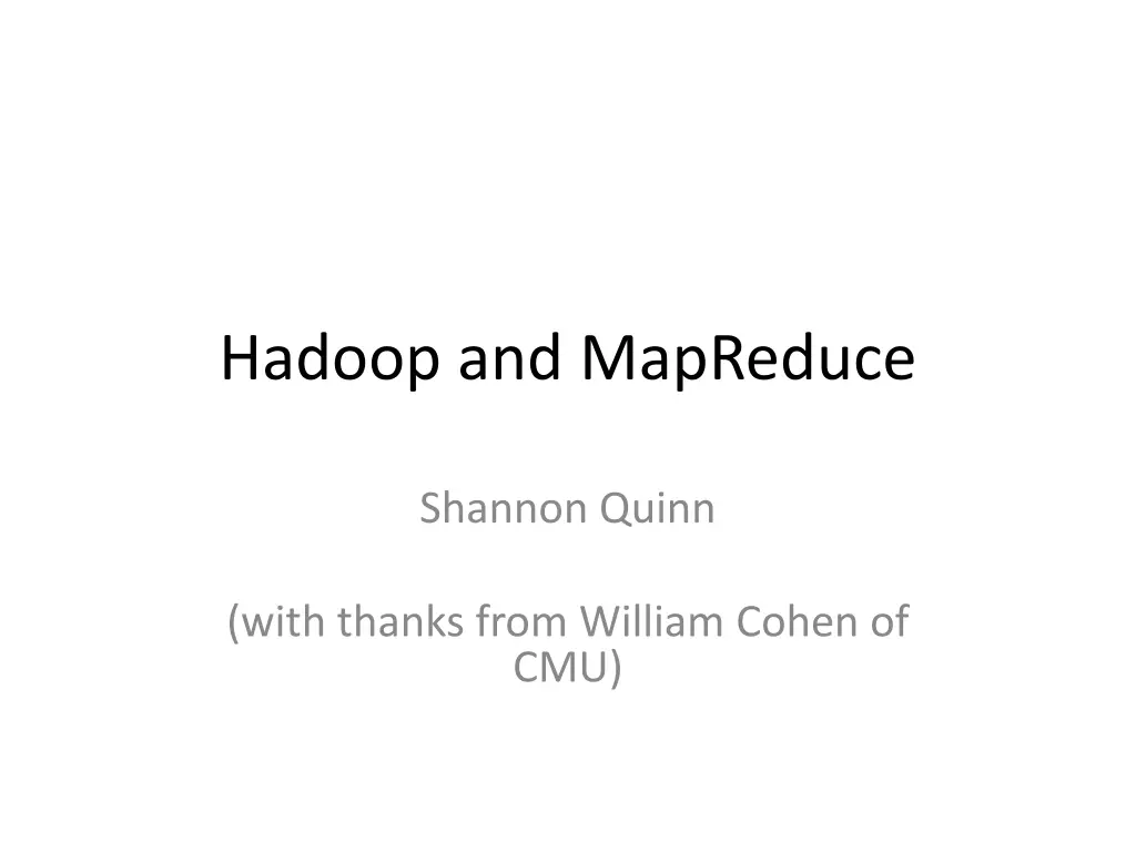 hadoop and mapreduce n.w