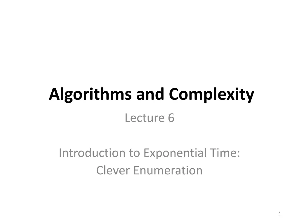 algorithms and complexity n.w