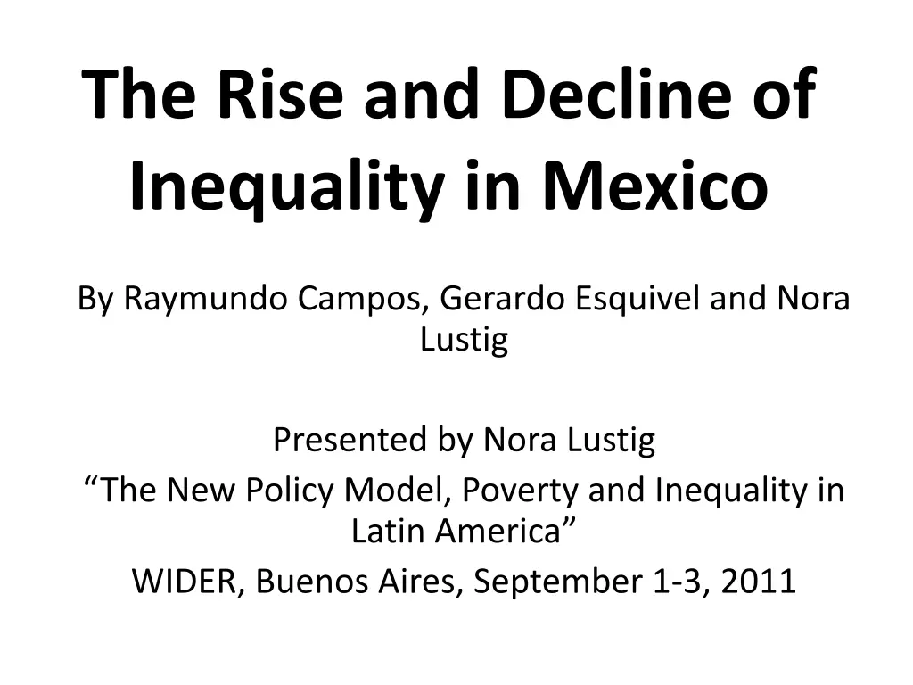 the rise and decline of inequality in mexico n.w