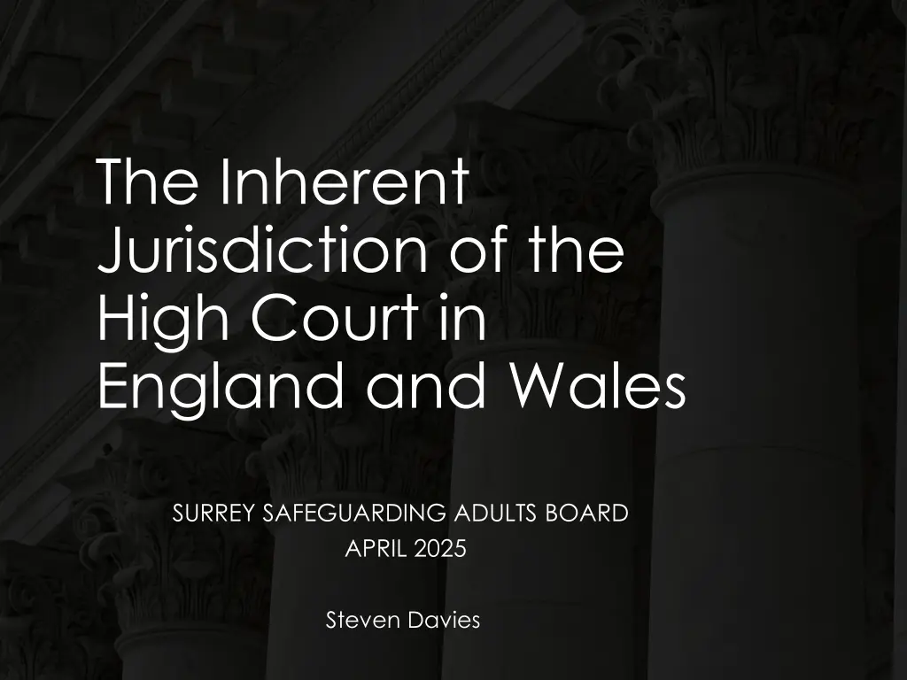 the inherent jurisdiction of the high court n.w