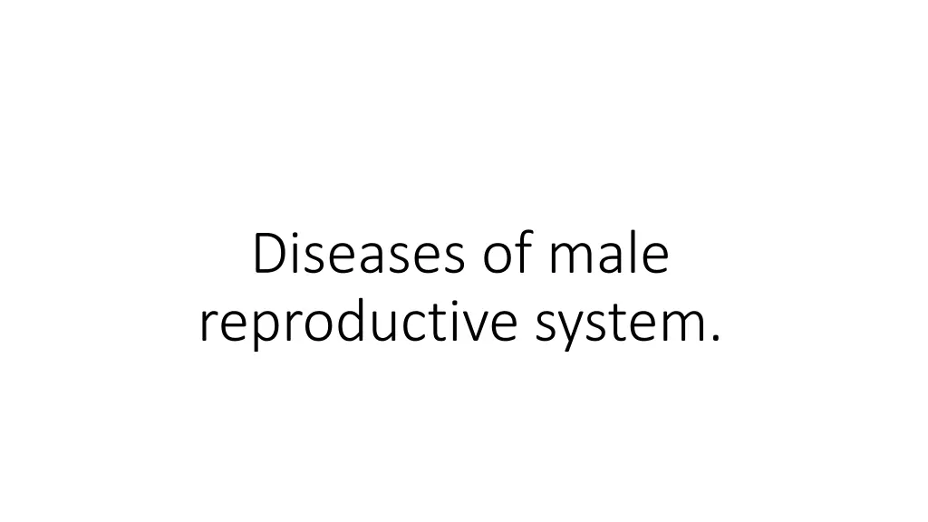 diseases of male reproductive system n.w