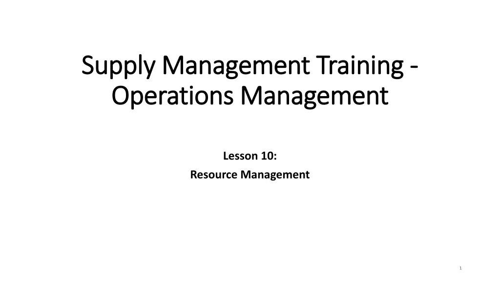 supply management training supply management n.w