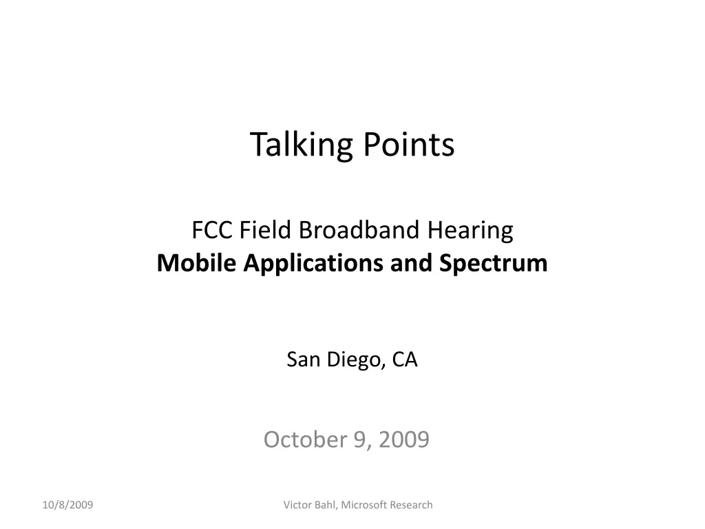 talking points n.w