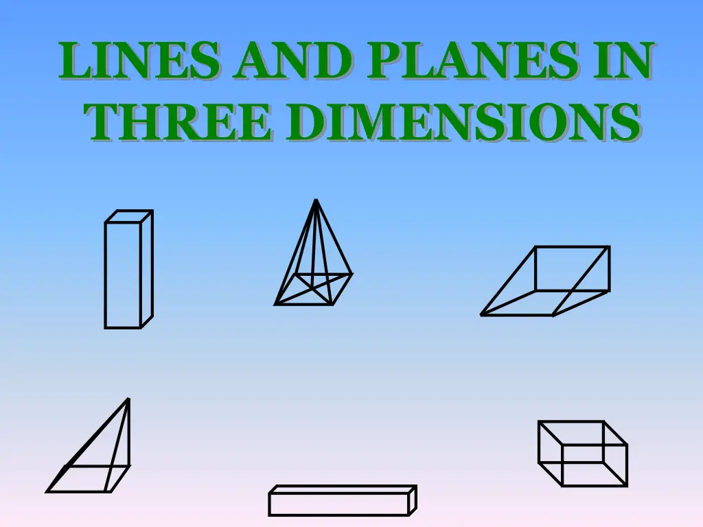 lines and planes in three dimensions n.w