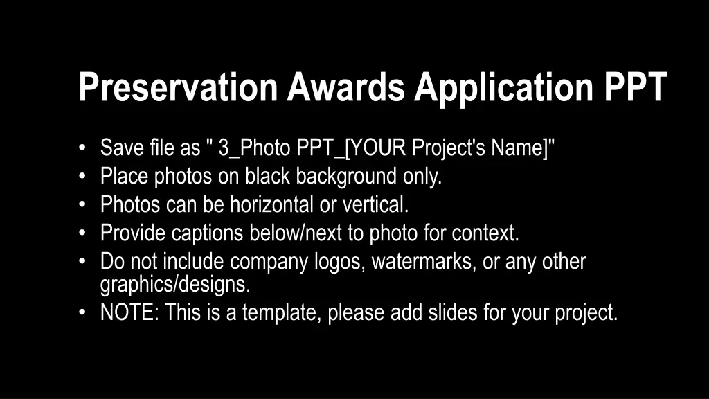 preservation awards application ppt n.w
