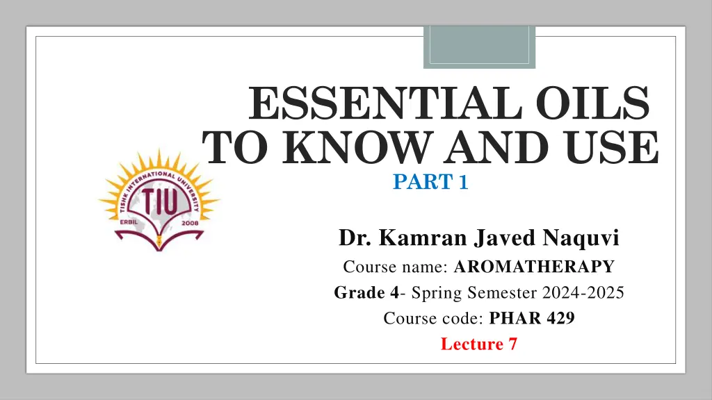 essential oils to know and use part 1 n.w