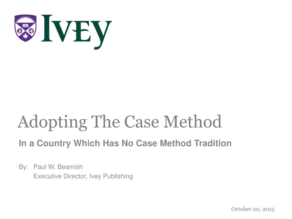 adopting the case method n.w