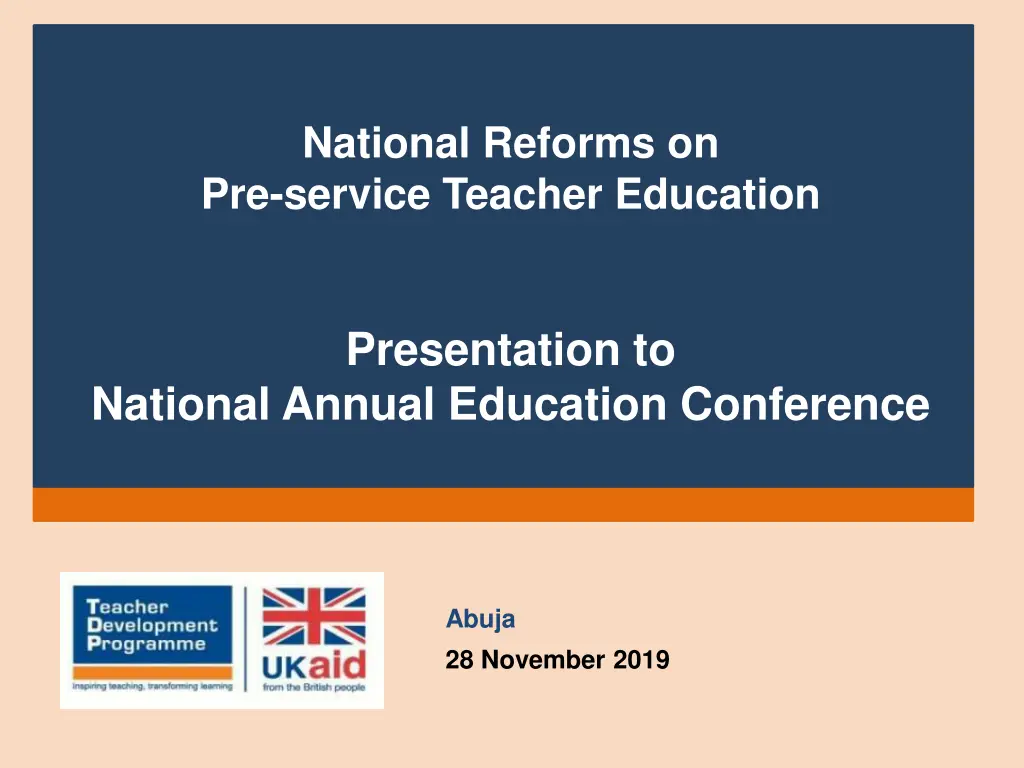 national reforms on pre service teacher education n.w