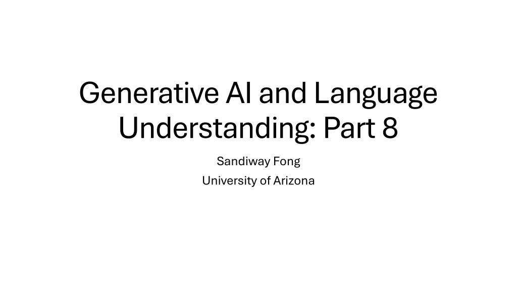 generative ai and language understanding part n.w