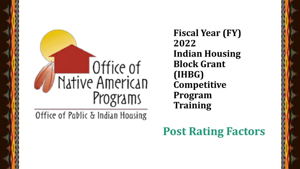 fiscal year fy 2022 indian housing block grant n.w