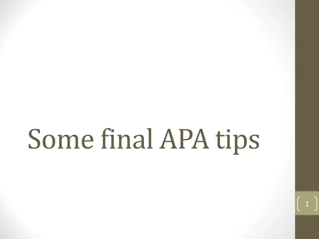 some final apa tips n.w