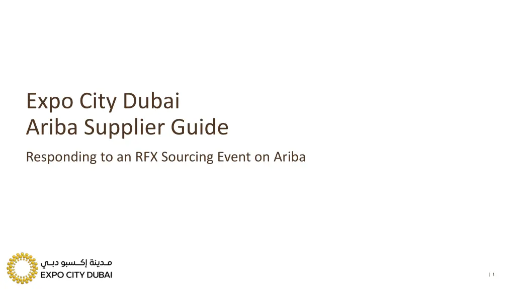 expo city dubai ariba supplier guide n.w