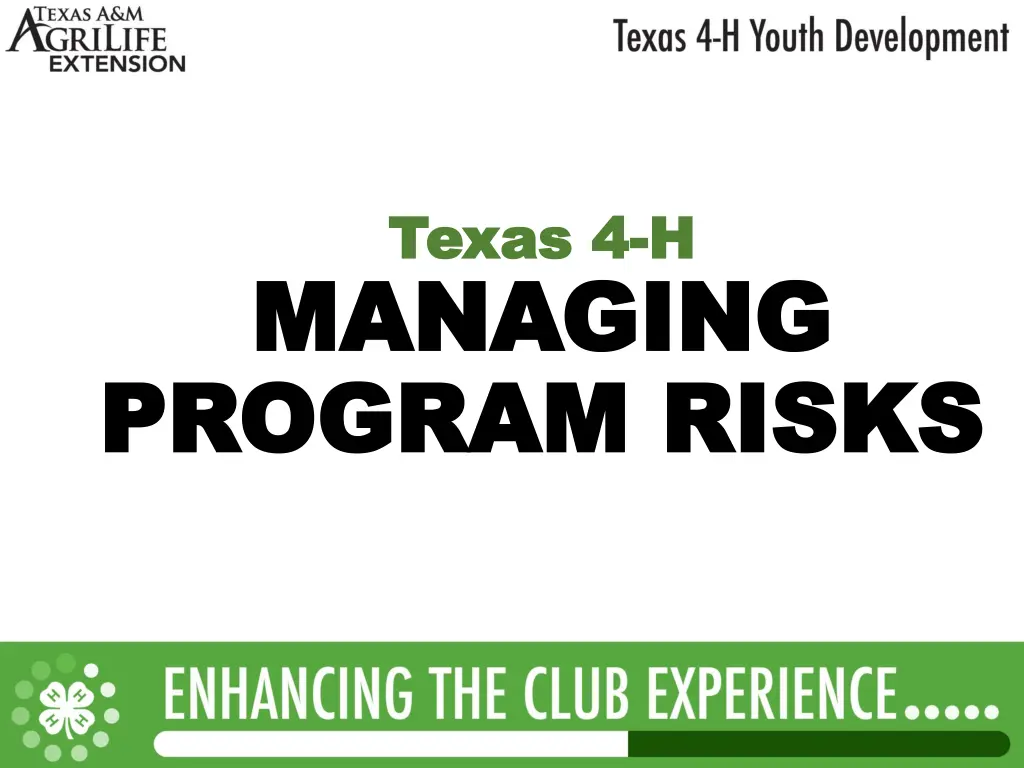 texas 4 texas 4 h h managing managing program n.w