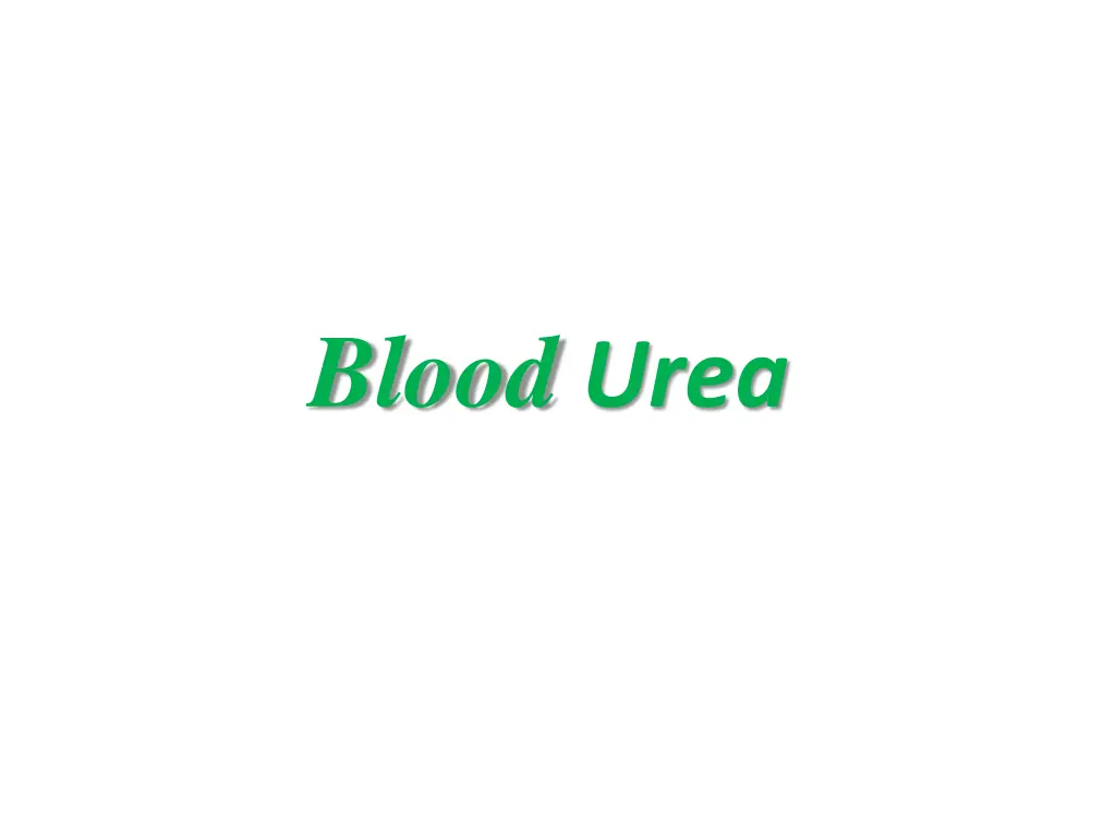 blood urea n.w