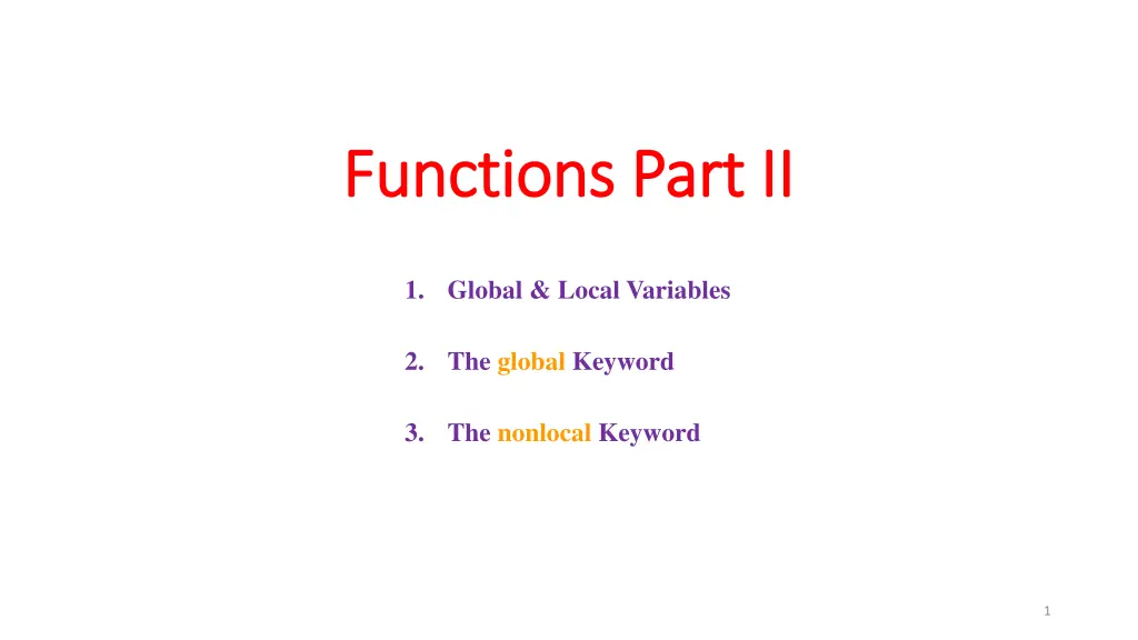 functions functions part ii n.w