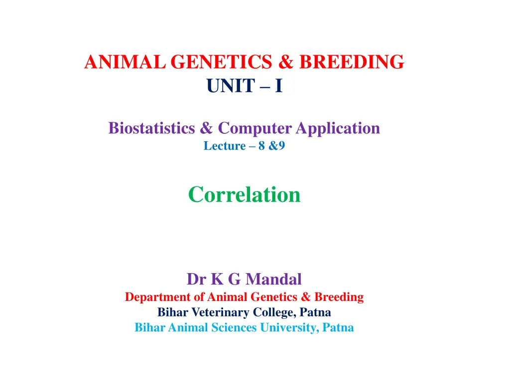 animal genetics breeding unit i n.w