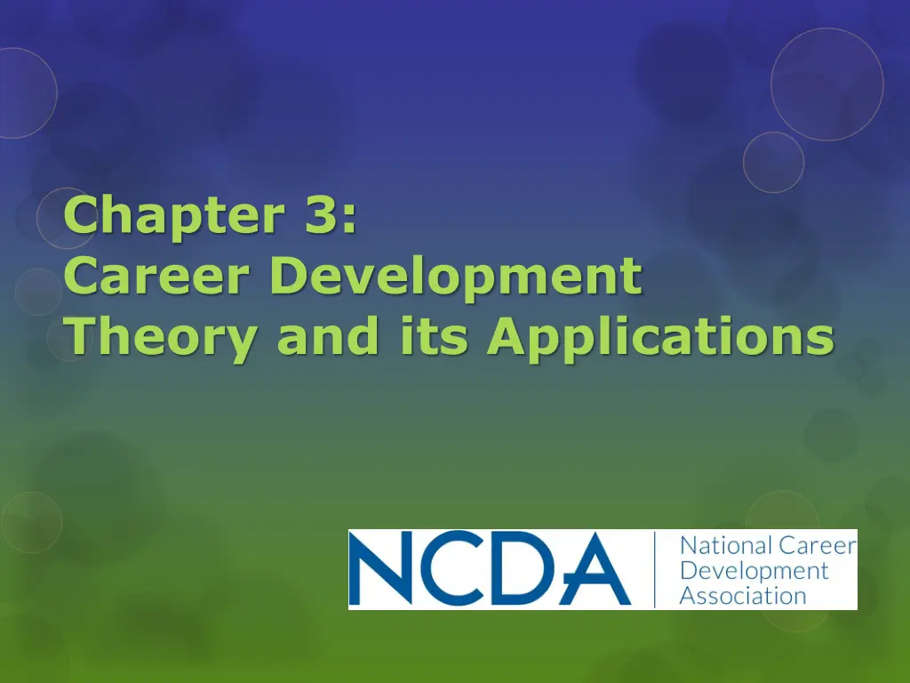 chapter 3 career development theory n.w