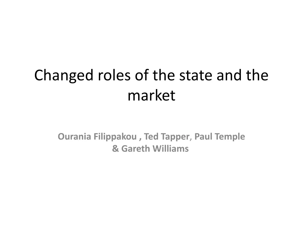 changed roles of the state and the market n.w