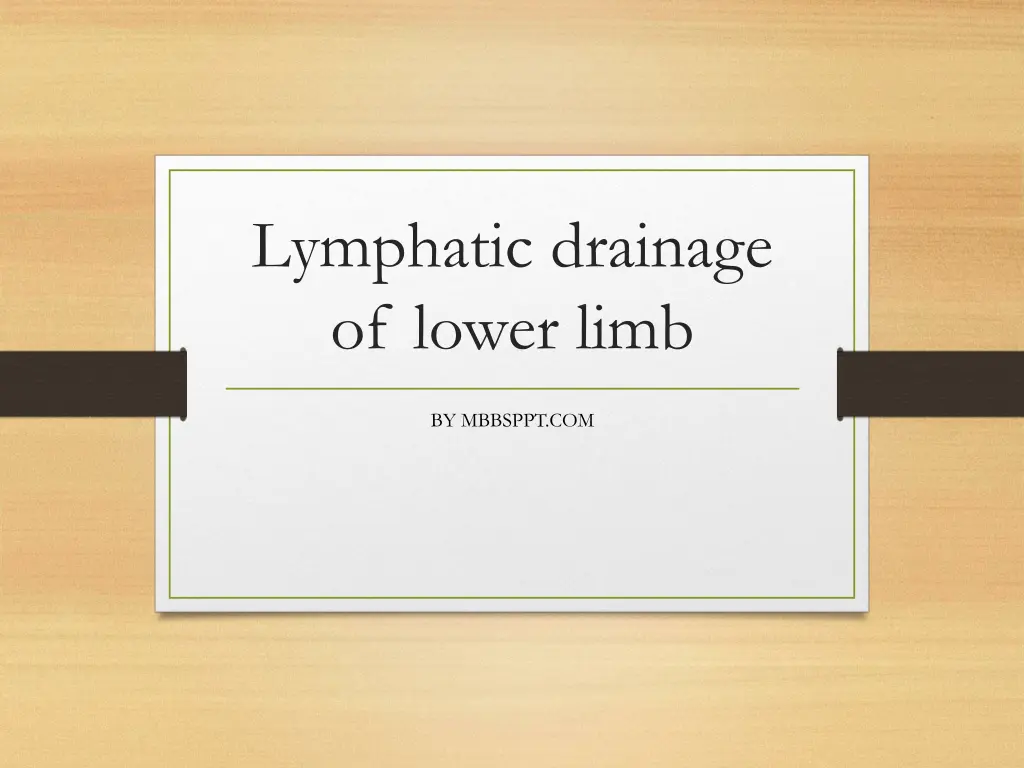 lymphatic drainage of lower limb n.w