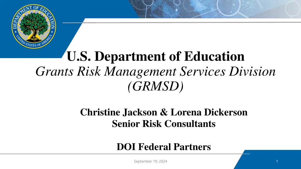 u s department of education grants risk n.w