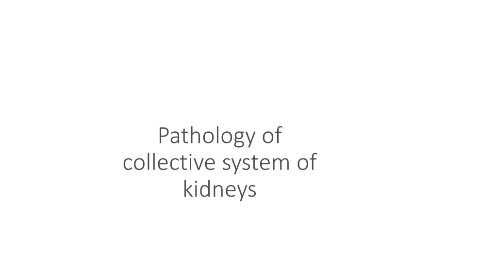 pathology of collective system of kidneys n.w
