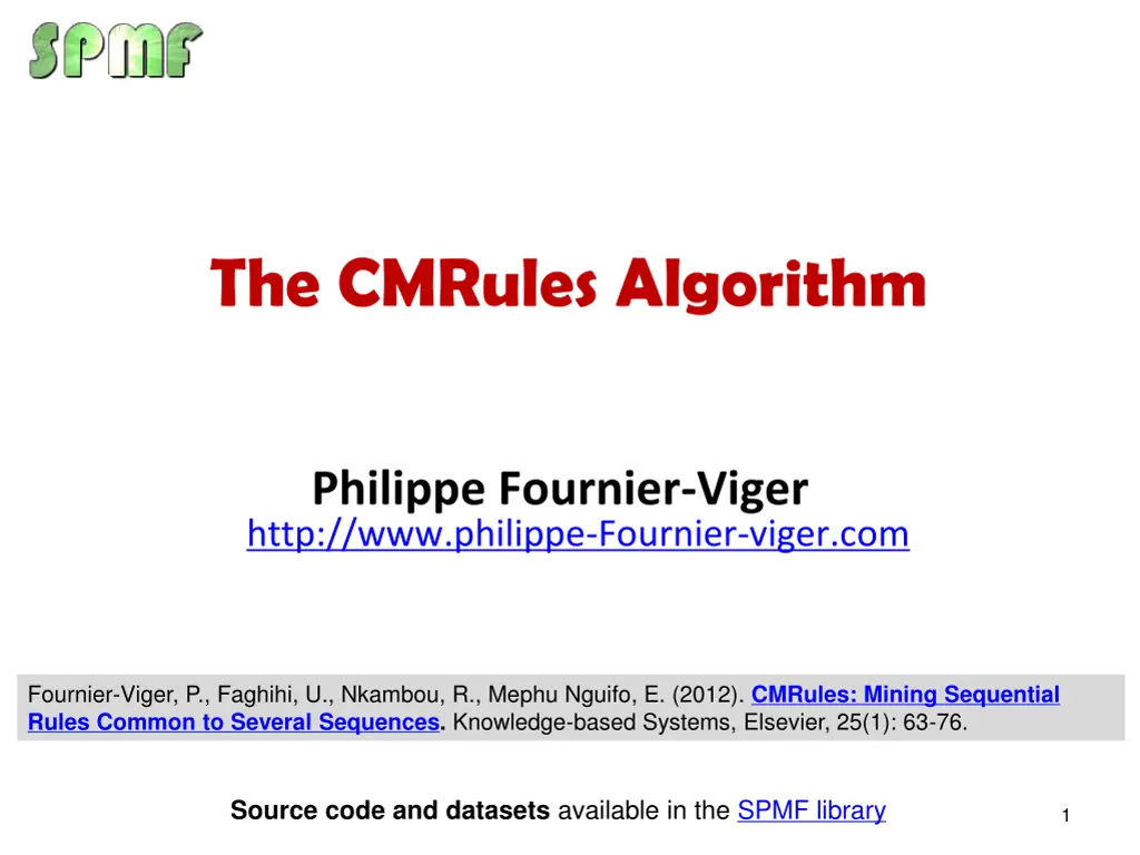 the cmrules algorithm n.w