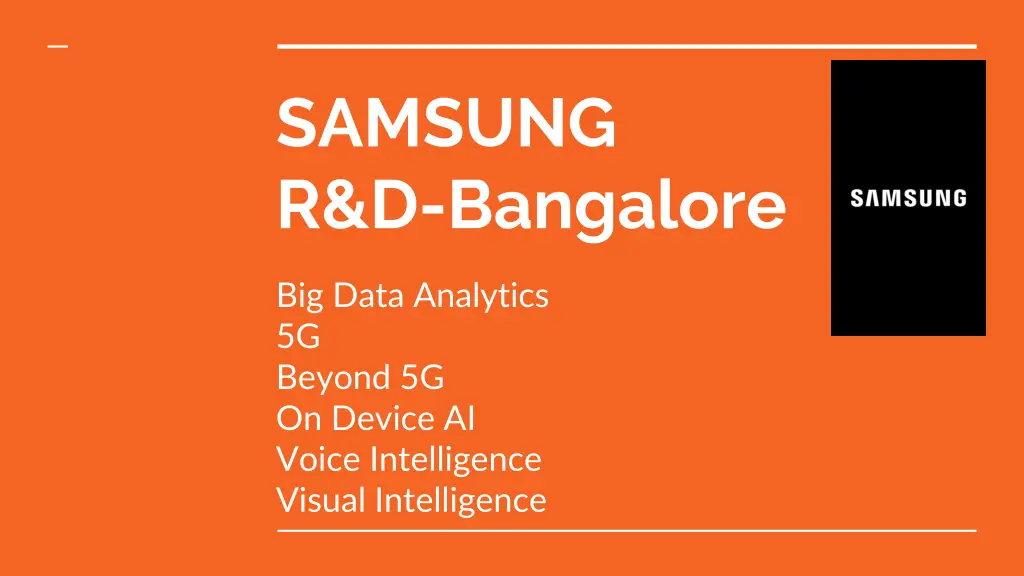 samsung r d bangalore n.w