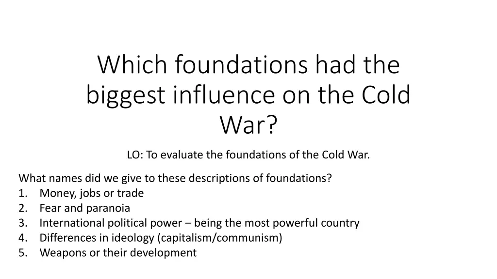 which foundations had the biggest influence n.w