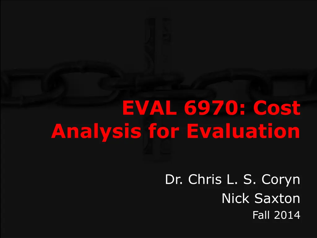 eval 6970 cost analysis for evaluation n.w