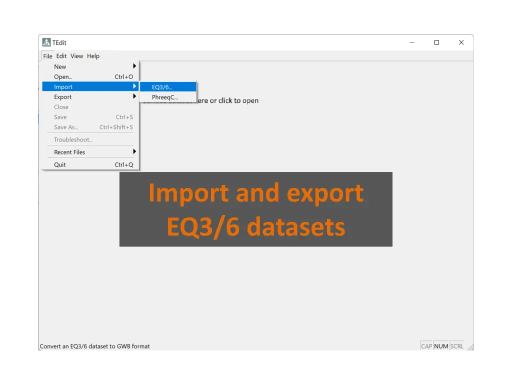 import and export eq3 6 datasets n.w
