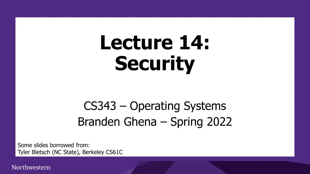 lecture 14 security n.w