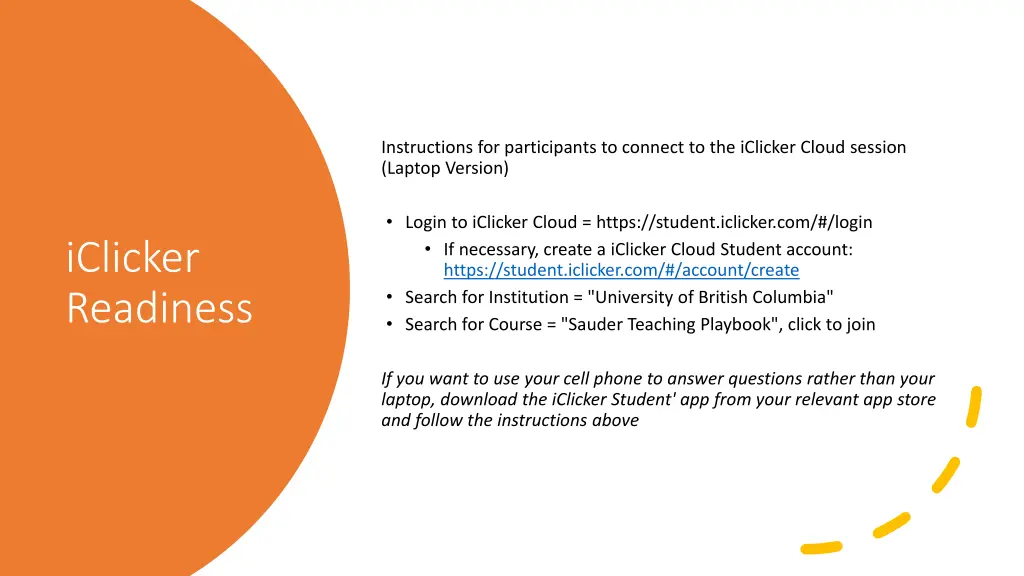 instructions for participants to connect n.w
