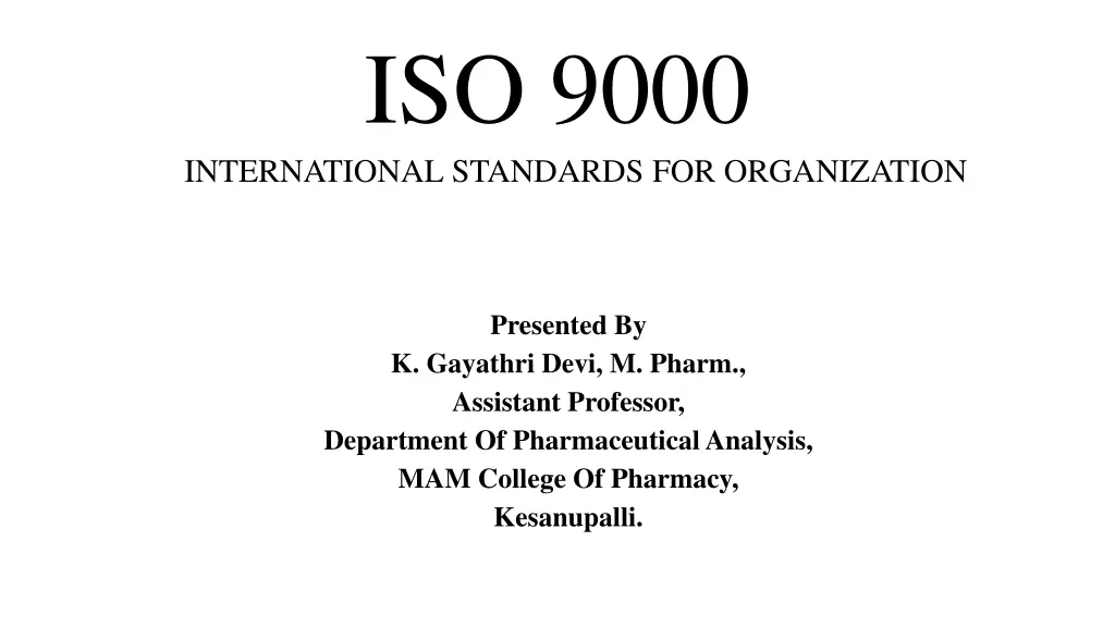 iso 9000 international standards for organization n.w