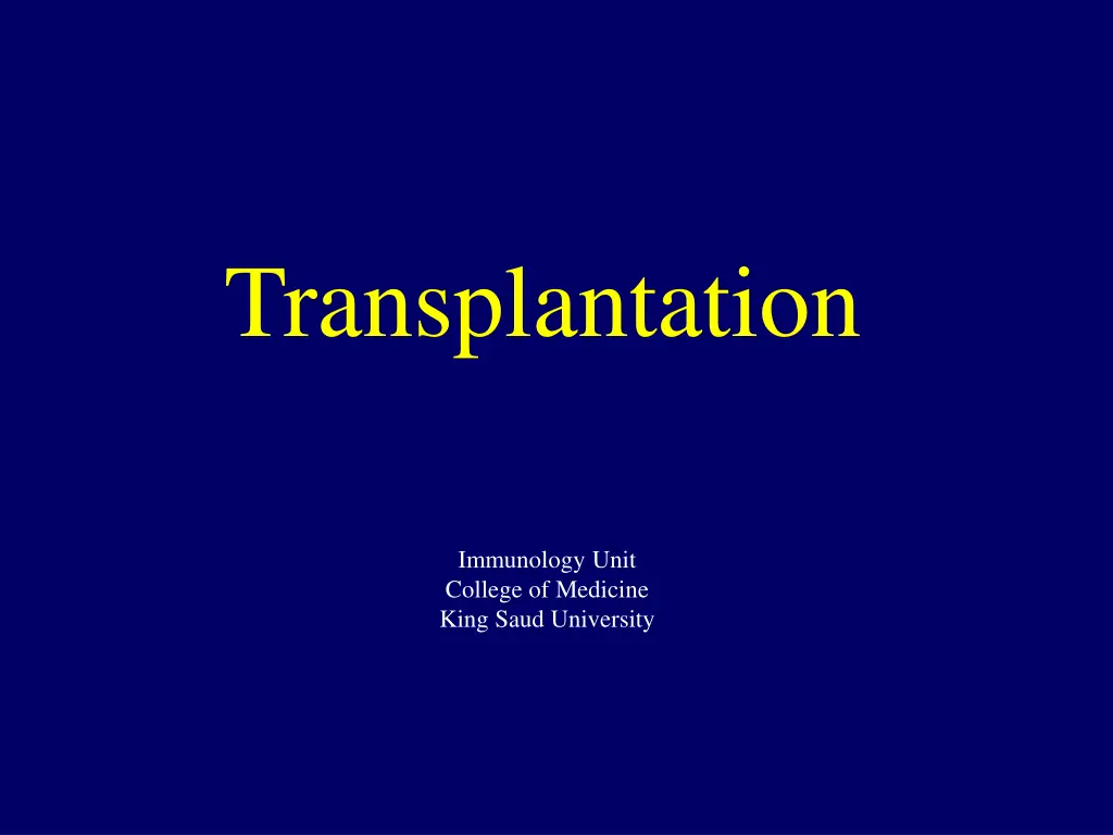 transplantation n.w