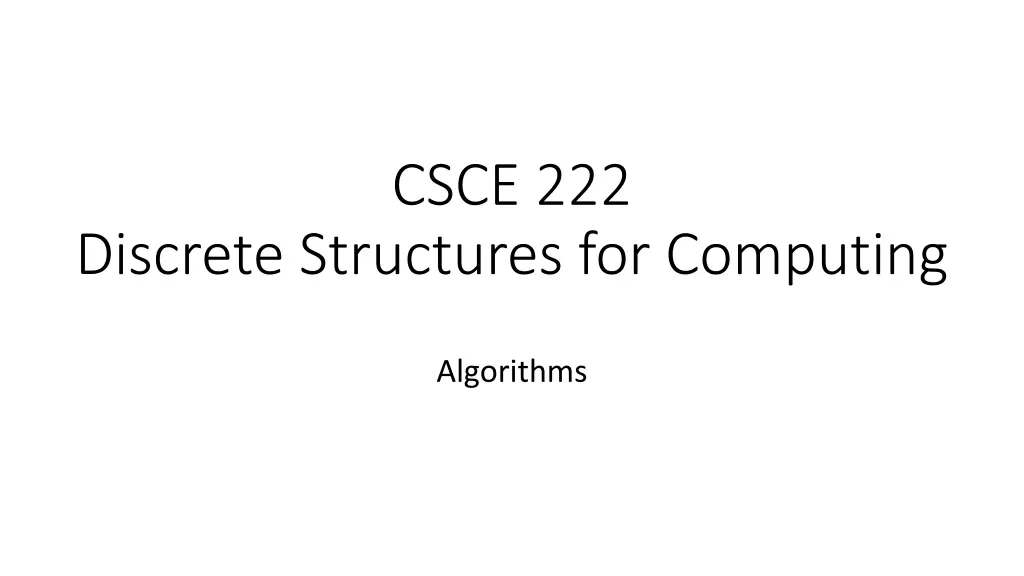 csce 222 n.w