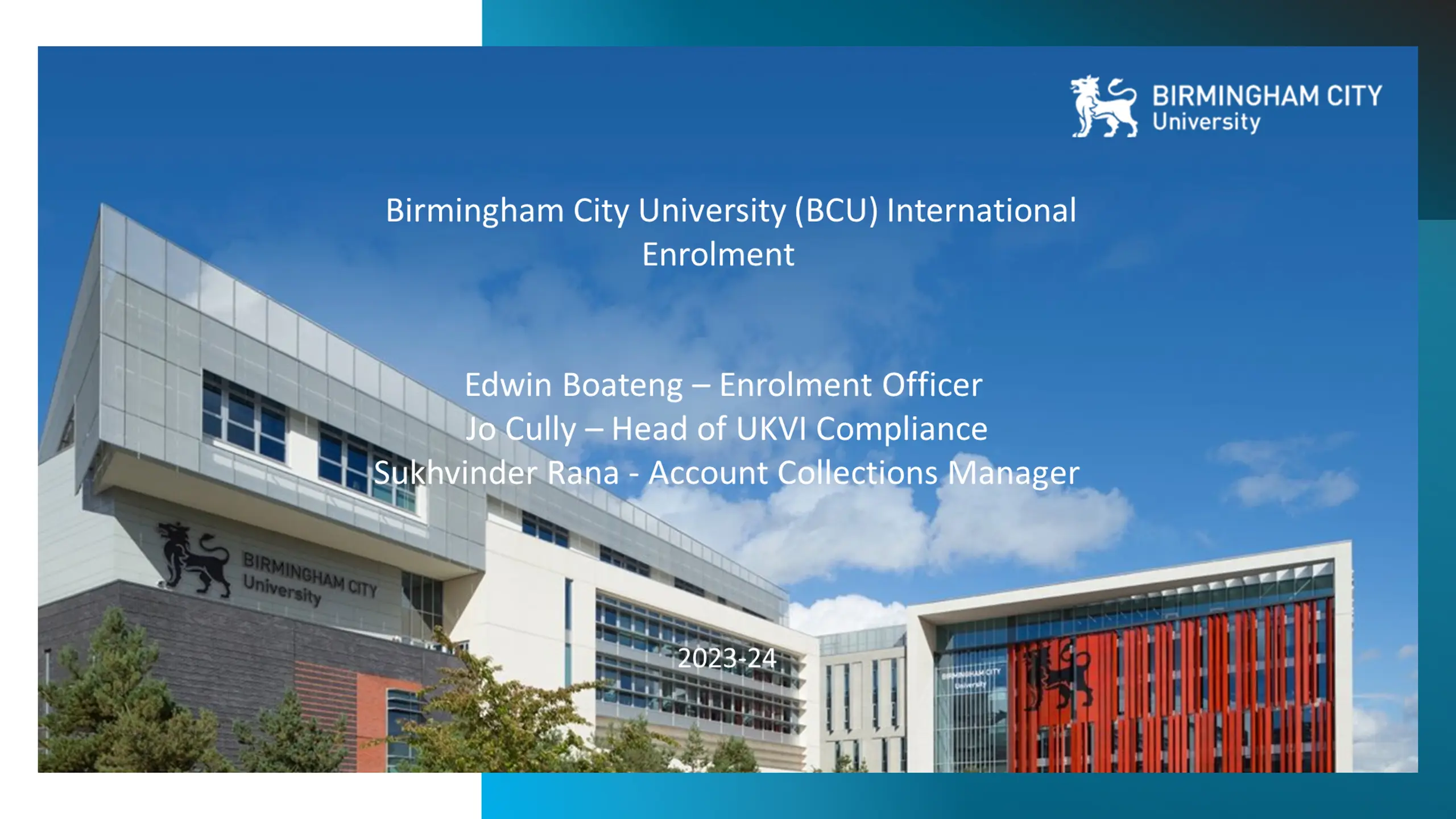 Birmingham City University (BCU) International Enrolment