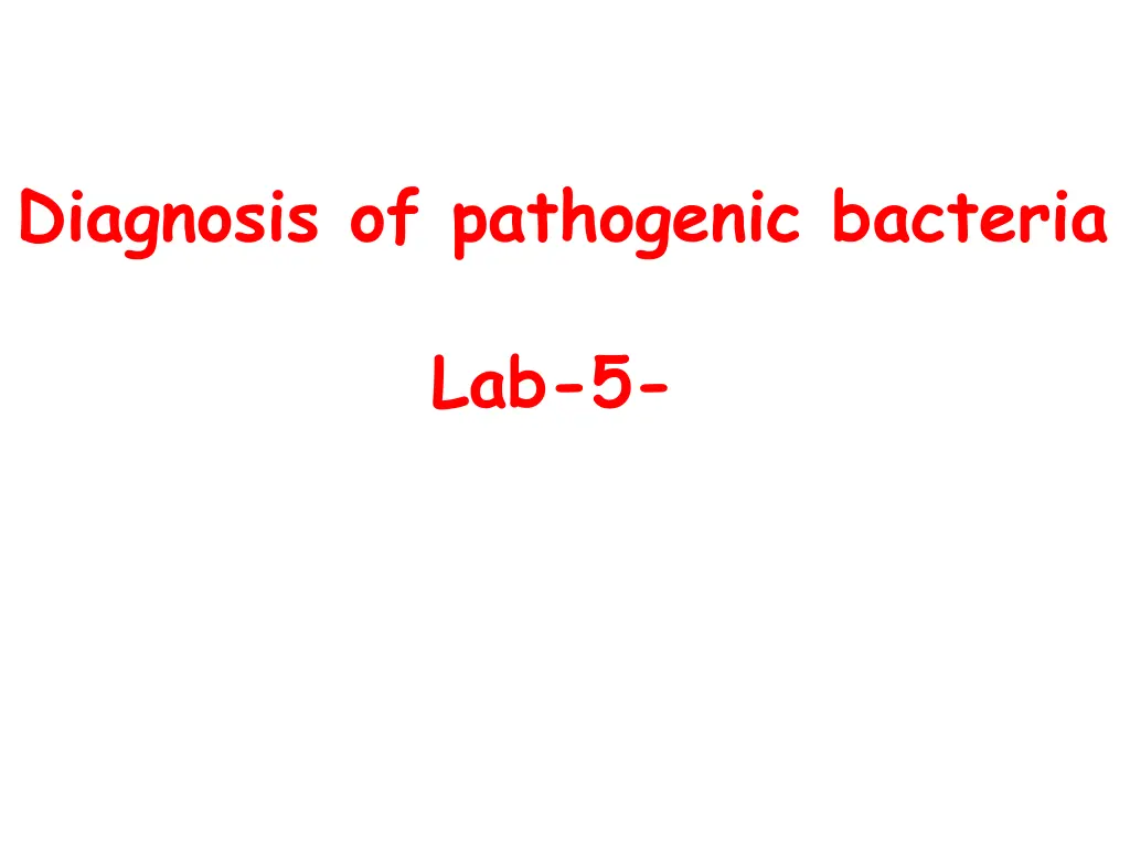 diagnosis of pathogenic bacteria n.w