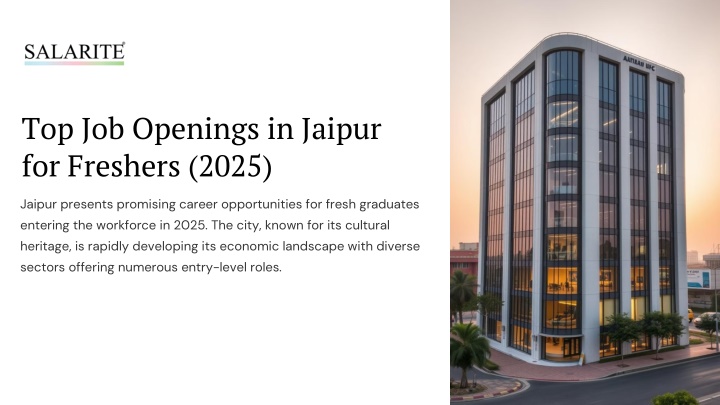 top job openings in jaipur for freshers 2025 n.w