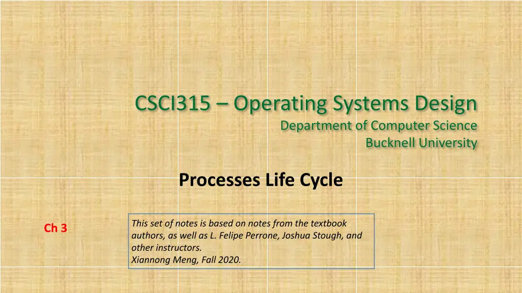 csci315 operating systems design department n.w
