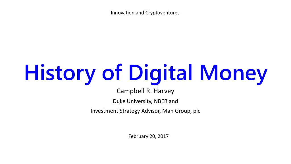 innovation and cryptoventures n.w