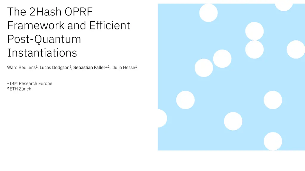 the 2hash oprf framework and efficient post n.w