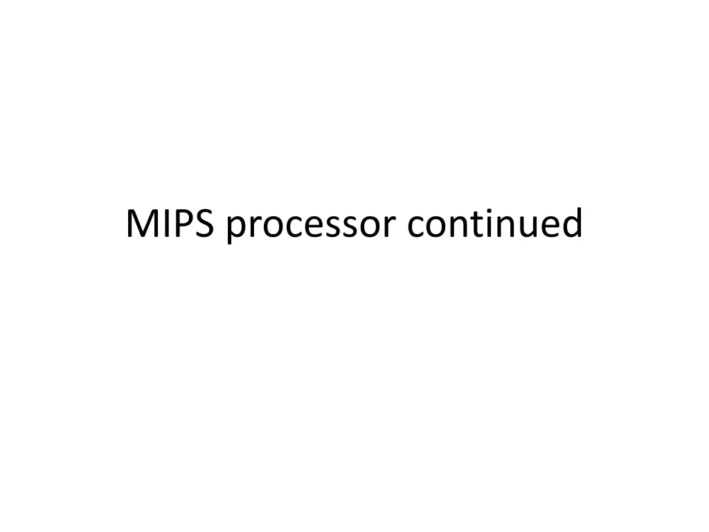 mips processor continued n.w